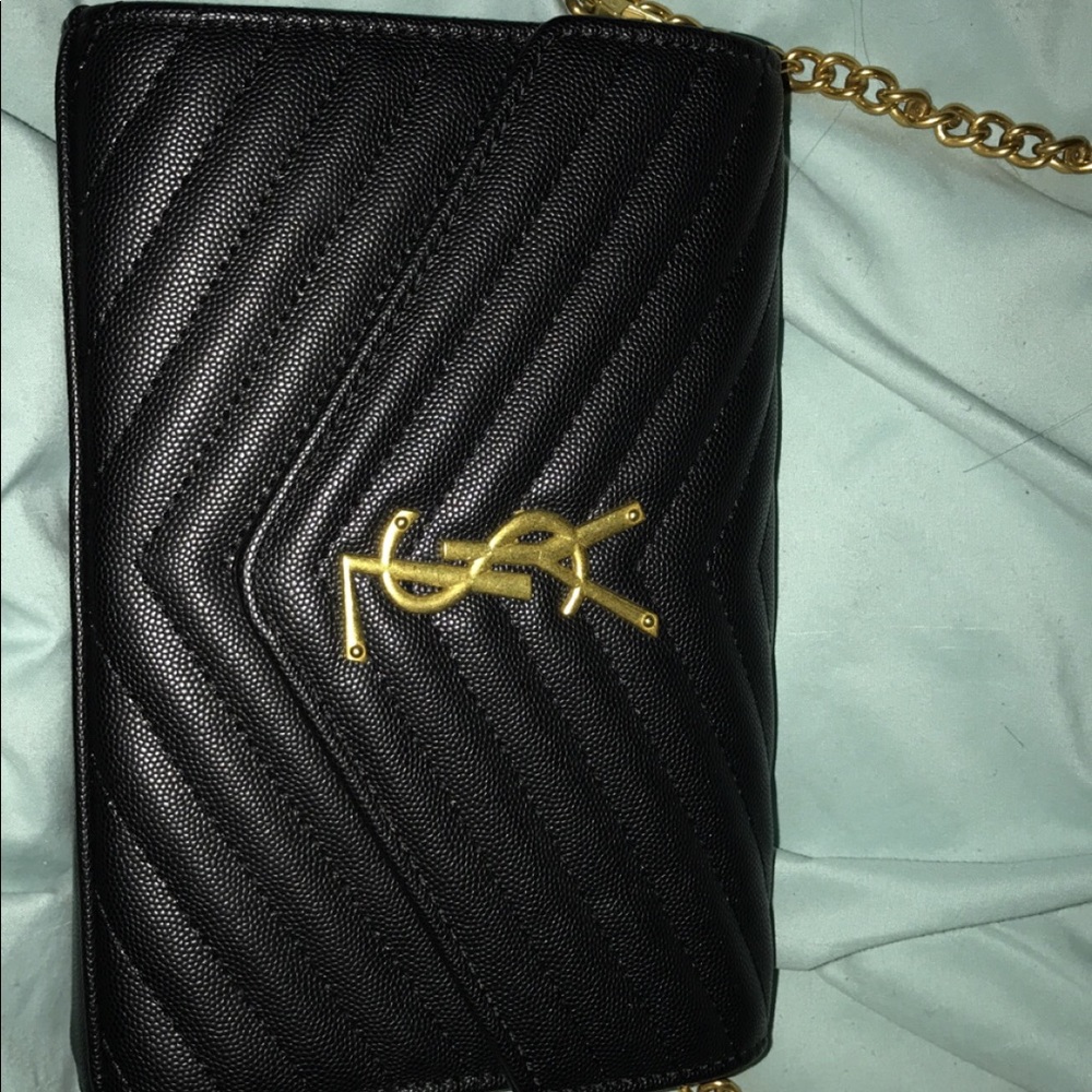 Ysl purse brand new black and gold
